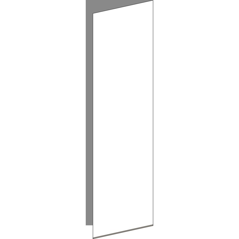 Tür 40x140 rechts, für Oberschränke oder Hochschränke (Griff Unten), ALU CHAMPAGNER