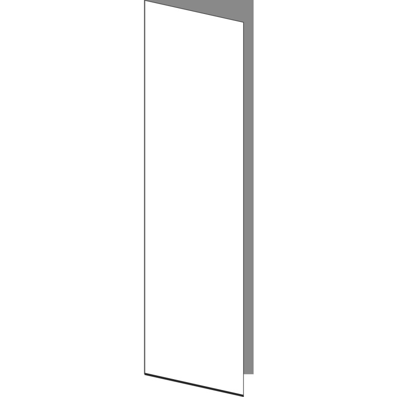 Tür 40x140 links, für Oberschränke oder Hochschränke (Griff Unten), ALU BLACK