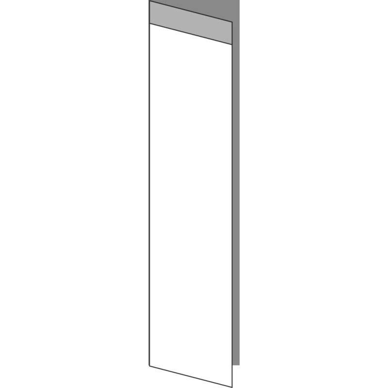 Tür 20x80 links, für Unterschränke oder Hochschränke (Griff Oben), ALU SILVER