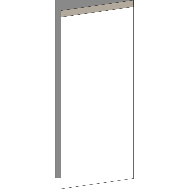 Tür 60x140 rechts, für Unterschränke oder Hochschränke (Griff Oben), ALU CHAMPAGNER