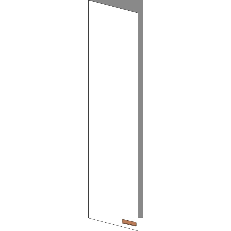 Tür 40x200 links, für Oberschränke oder Hochschränke (Griff Unten), ONE COPPER