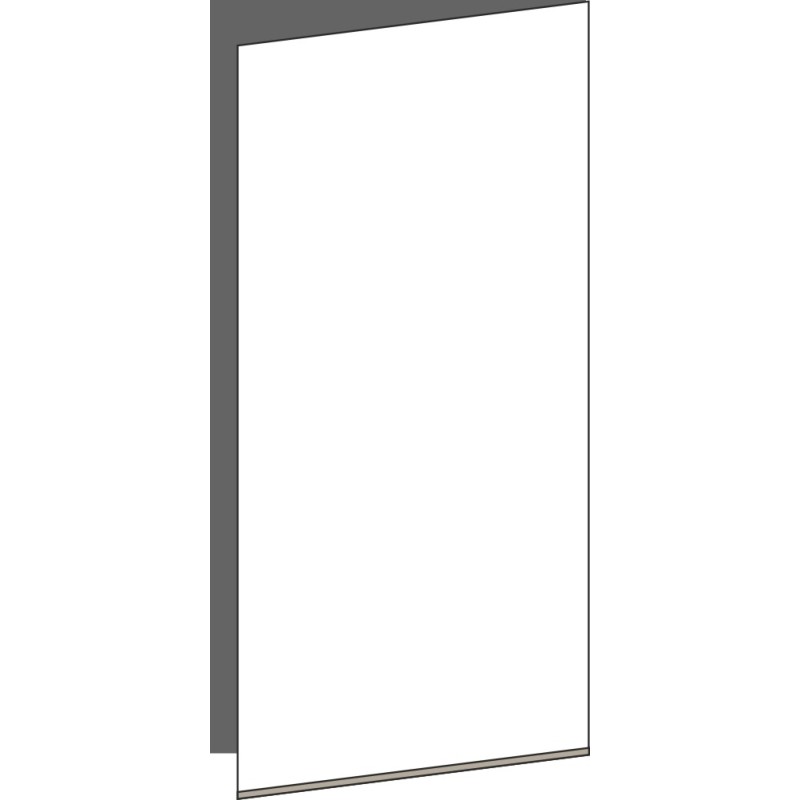Tür 40x80 rechts, für Oberschränke oder Hochschränke (Griff Unten), ALU CHAMPAGNER