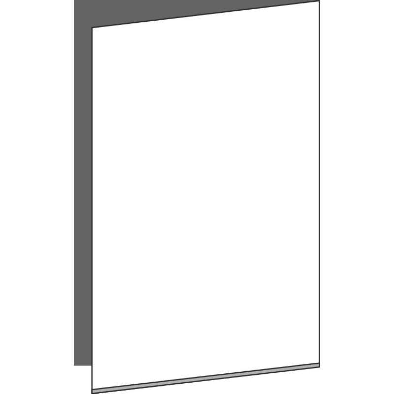 Tür 40x60 rechts, für Oberschränke oder Hochschränke (Griff Unten), ALU SILVER