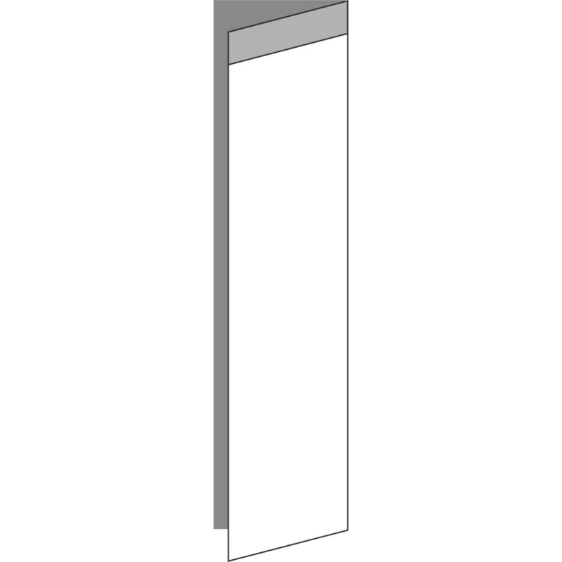 Tür 20x80 rechts, für Unterschränke oder Hochschränke (Griff Oben), ALU SILVER