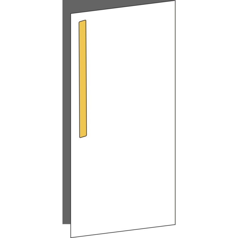 Tür 40x80 rechts, für Unterschränke oder Hochschränke (Griff Oben), ONE_LINE BRASS