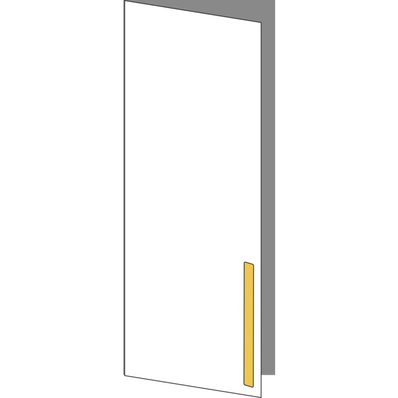 Tür 40x100 links, für Oberschränke oder Hochschränke (Griff Unten), ONE_LINE BRASS