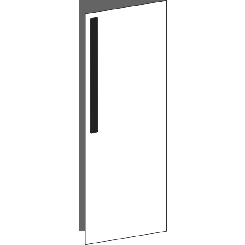 Tür 30x80 rechts, für Unterschränke oder Hochschränke (Griff Oben), ONE_LINE NERO INGO