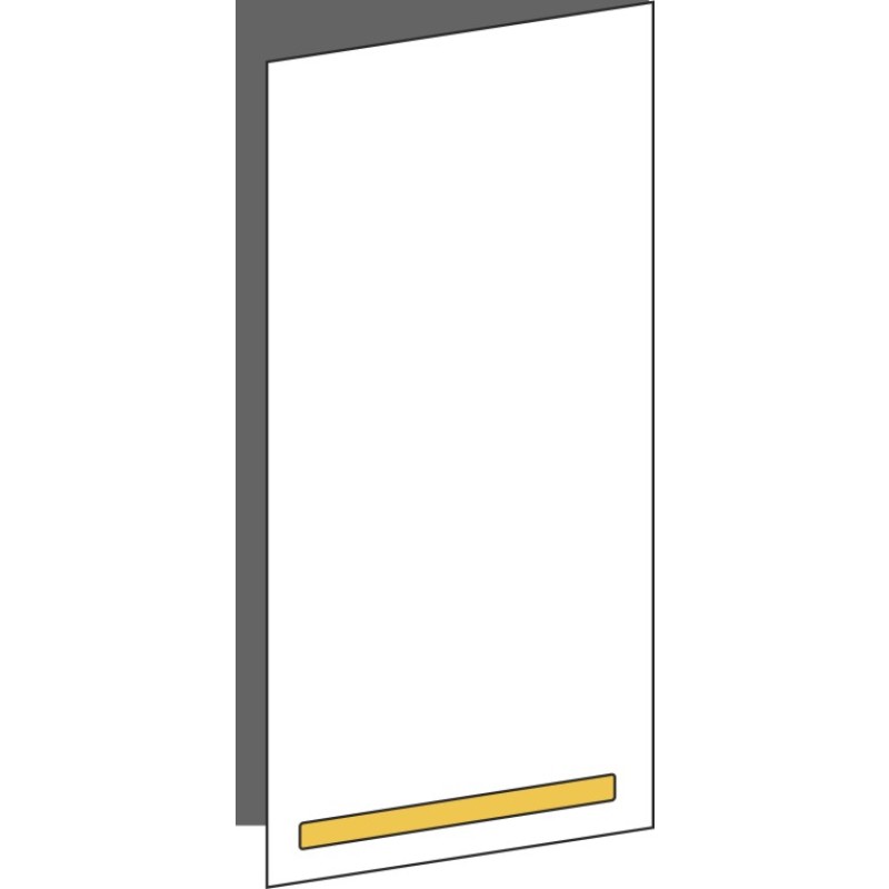 Tür 30x60 rechts, für Oberschränke oder Hochschränke (Griff Unten), ONE_LINE BRASS