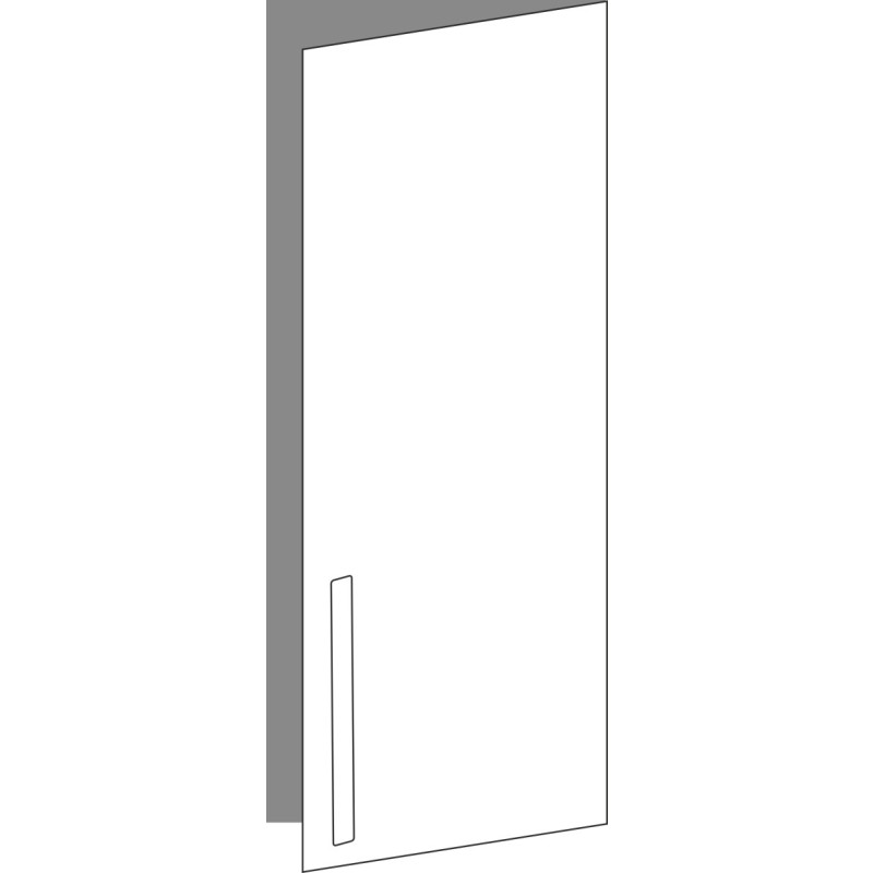 Tür 40x100 rechts, für Oberschränke oder Hochschränke (Griff Unten), ONE_LINE MONO