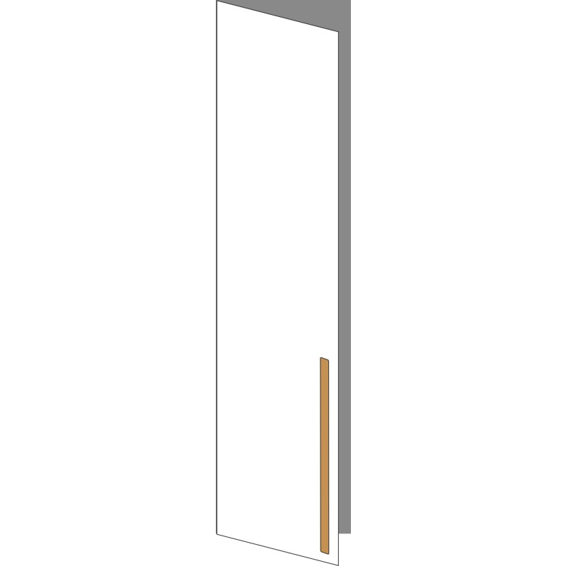 Tür 40x200 links, für Oberschränke oder Hochschränke (Griff Unten), ONE_LINE OAK