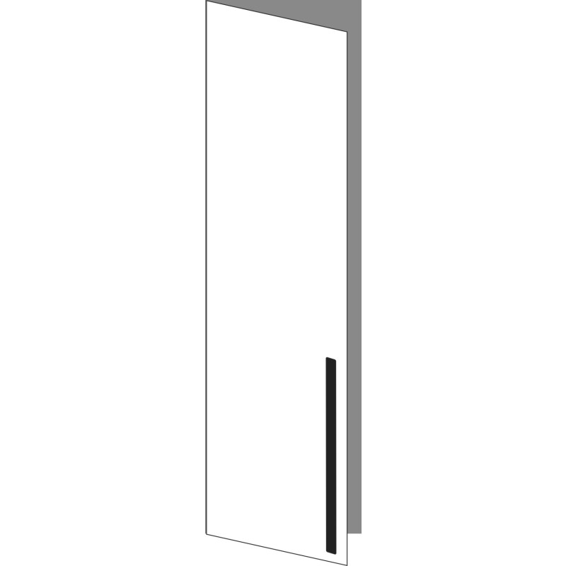 Tür 40x140 links, für Oberschränke oder Hochschränke (Griff Unten), ONE_LINE NERO INGO