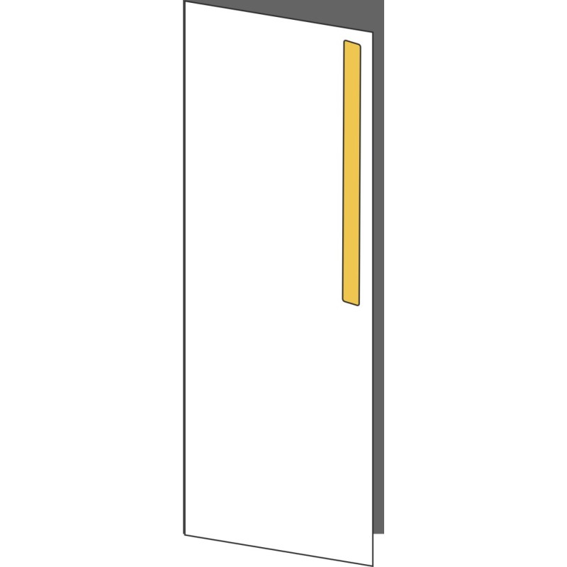 Tür 30x80 links, für Unterschränke oder Hochschränke (Griff Oben), ONE_LINE BRASS