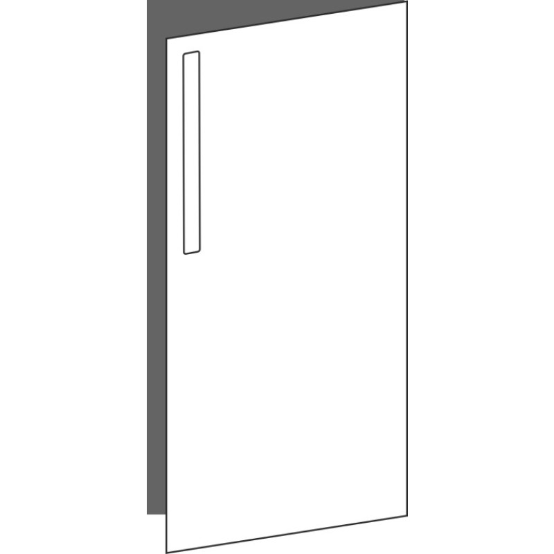 Tür 30x60 rechts, für Unterschränke oder Hochschränke (Griff Oben), ONE_LINE MONO