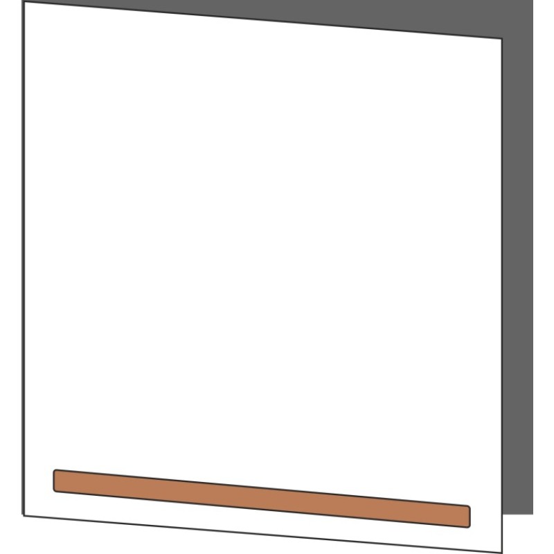 Tür 60x60 links, für Oberschränke oder Hochschränke (Griff Unten), ONE_LINE COPPER