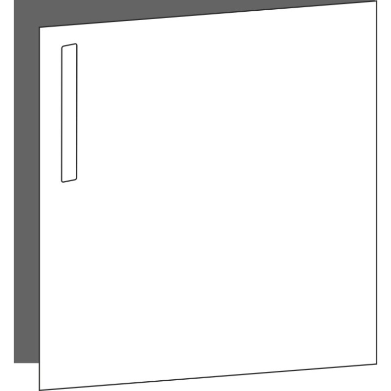 Tür 60x60 rechts, für Unterschränke oder Hochschränke (Griff Oben), ONE_LINE MONO