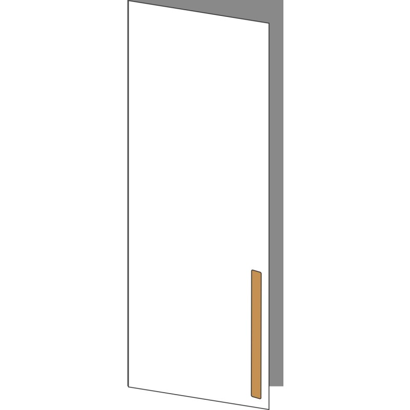 Tür 40x100 links, für Oberschränke oder Hochschränke (Griff Unten), ONE_LINE OAK