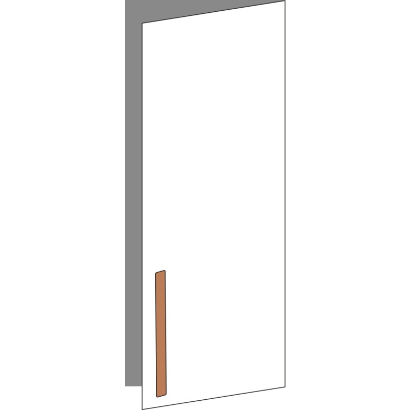 Tür 40x100 rechts, für Oberschränke oder Hochschränke (Griff Unten), ONE_LINE COPPER