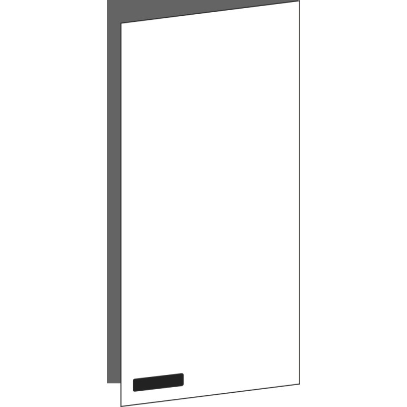 Tür 40x80 rechts, für Oberschränke oder Hochschränke (Griff Unten), ONE NERO INGO