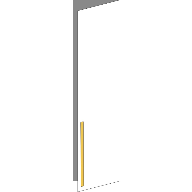 Tür 40x200 rechts, für Oberschränke oder Hochschränke (Griff Unten), ONE_LINE GOLD