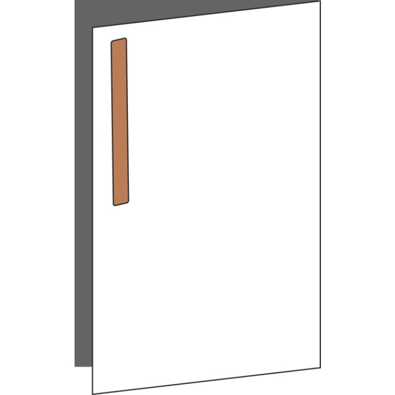 Tür 40x60 rechts, für Unterschränke oder Hochschränke (Griff Oben), ONE_LINE COPPER