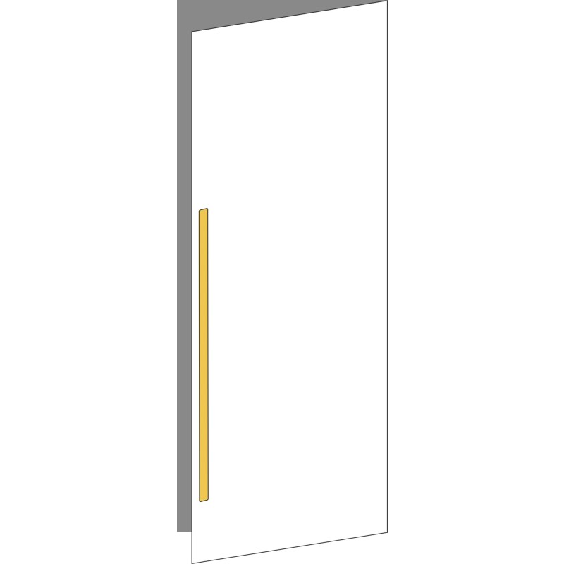 Tür 60x200 rechts, für Oberschränke oder Hochschränke (Griff Unten), ONE_LINE BRASS