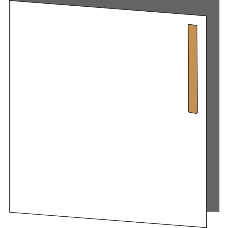 Tür 60x60 links, für Unterschränke oder Hochschränke (Griff Oben), ONE_LINE OAK