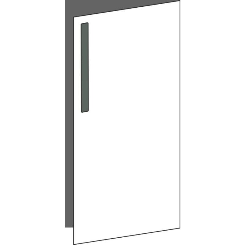Tür 30x60 rechts, für Unterschränke oder Hochschränke (Griff Oben), ONE_LINE VERDE COMMODORO