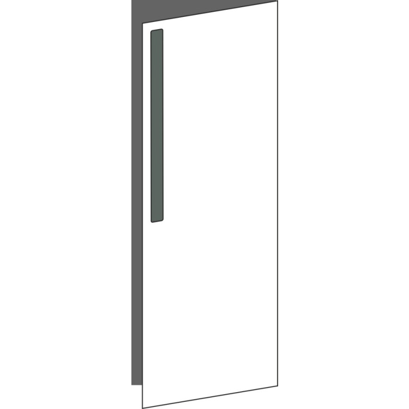 Tür 30x80 rechts, für Unterschränke oder Hochschränke (Griff Oben), ONE_LINE VERDE COMMODORO