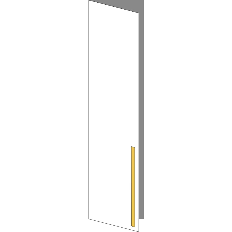 Tür 40x200 links, für Oberschränke oder Hochschränke (Griff Unten), ONE_LINE BRASS
