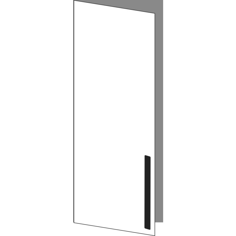 Tür 40x100 links, für Oberschränke oder Hochschränke (Griff Unten), ONE_LINE NERO INGO