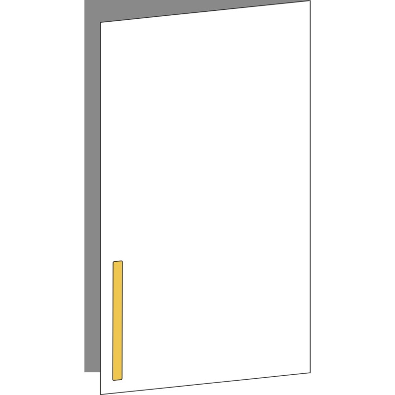 Tür 60x100 rechts, für Oberschränke oder Hochschränke (Griff Unten), ONE_LINE BRASS