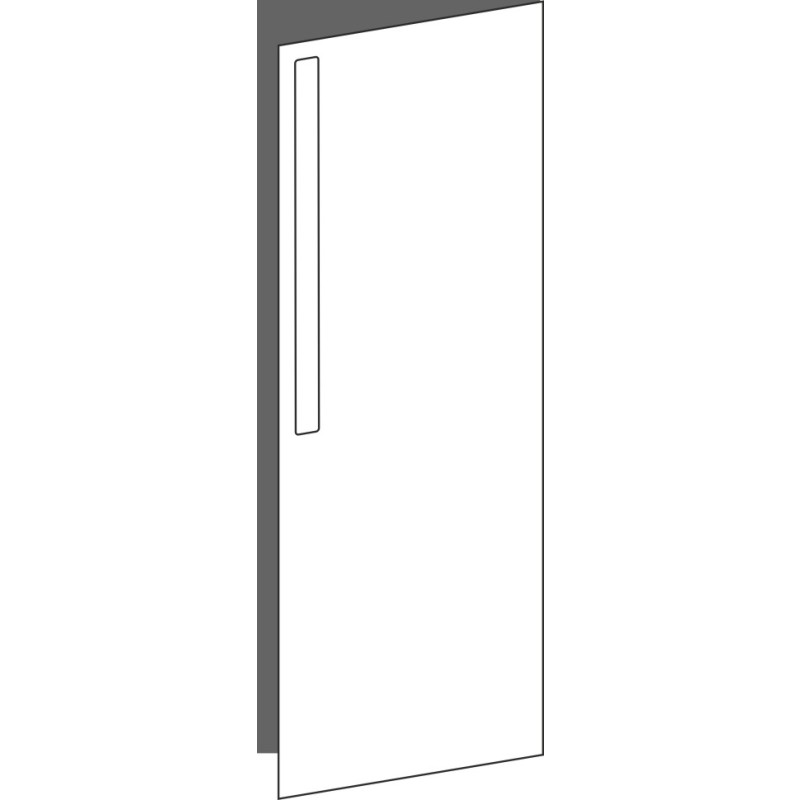 Tür 30x80 rechts, für Unterschränke oder Hochschränke (Griff Oben), ONE_LINE MONO
