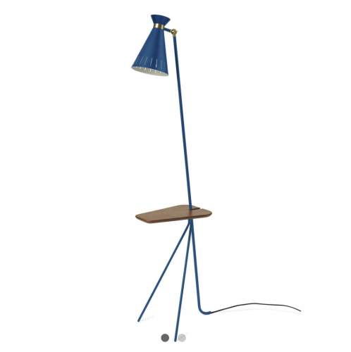 WARM NORDIC_CONE FLOOR LAMP WITH TABLE_AZURE BLUE