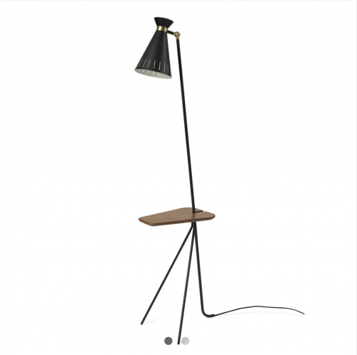 WARM NORDIC_CONE FLOOR LAMP WITH TABLE_BLACK