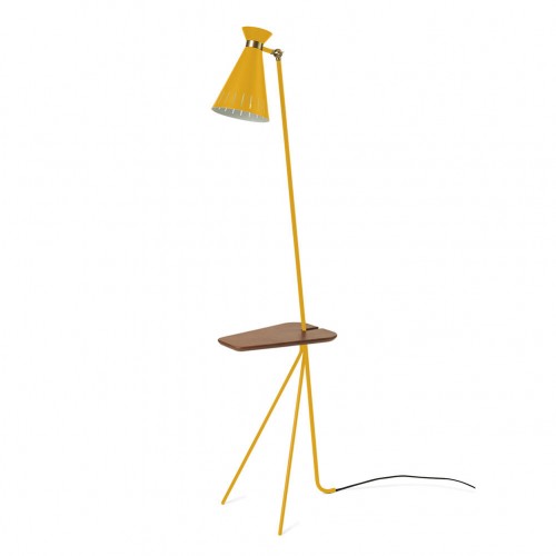 WARM NORDIC_CONE FLOOR LAMP WITH TABLE_HONEY YELLOW
